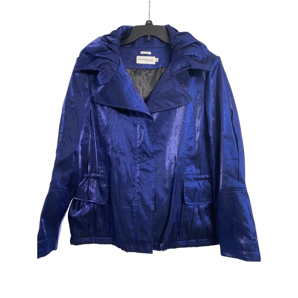 Hilary Radley‎ N.Y. XL Metallic Holiday Winter Blue Jacket